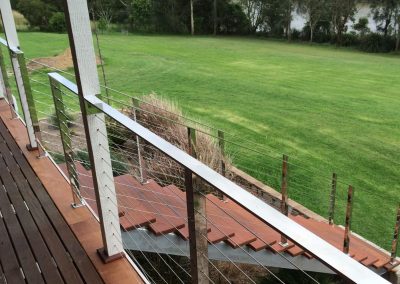 Stainless and wire balustrade - Contemporary Stainless Steel